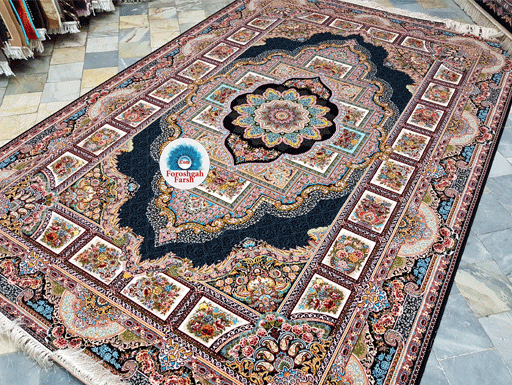 فرش 1200شانه تراکم3600 طرح حوض نقره