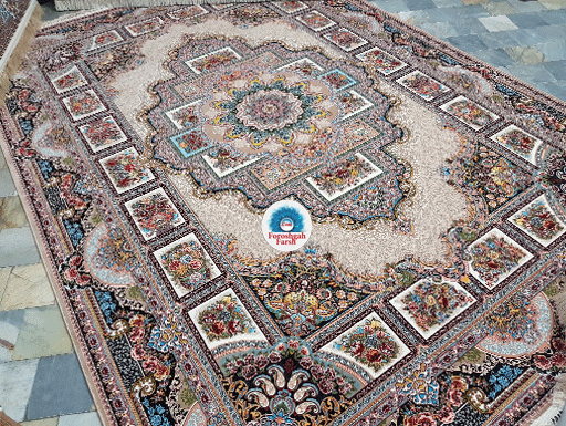 فرش مدل حوض نقره فرش 1200شانه طرح حوض نقره
